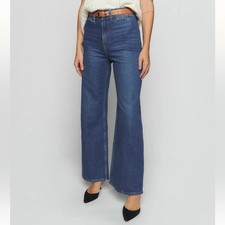 Reformation Thea High Rise Wide Leg Pants Jeans Dark Wash Size 27 Perfect 