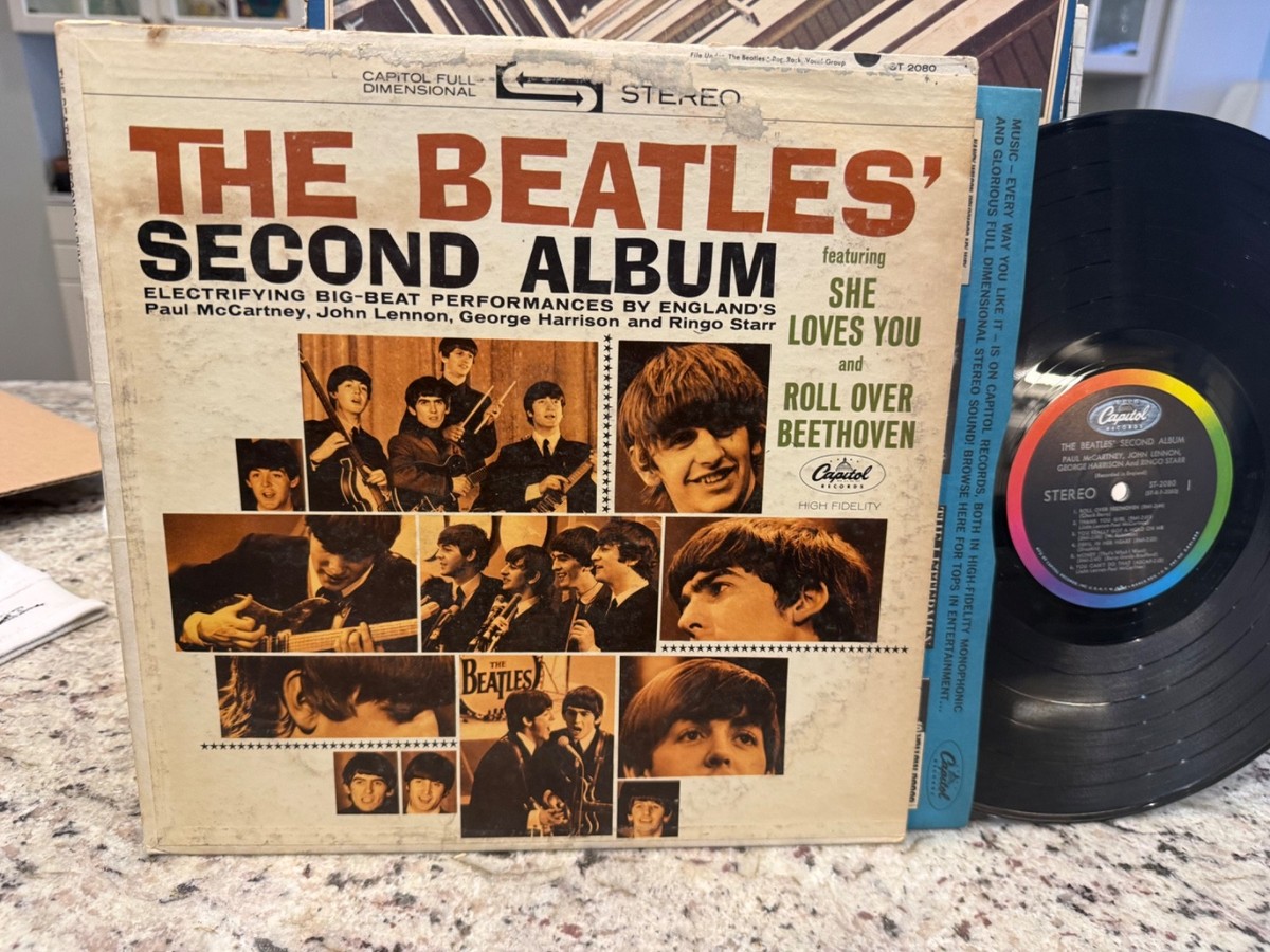 THE BEATLES SECOND ALBUM ~ RARE 1964 STEREO PRESS VG VINYL LP 1ST