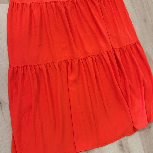 Elizabeth and James Maxi Tank Dress Tiered Flame Orange XL Vibrant Bold Chic - Picture 13 of 14