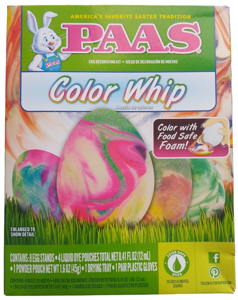 3 Lot PAAS Easter Egg Coloring Decorating Kits Shake & ColorColor Whip