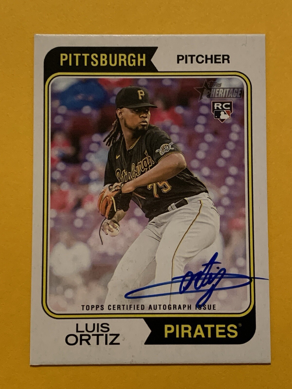 LUIS ORTIZ (REAL ONE AUTOGRAPH) ROOKIE AUTO 2023 Topps Heritage #ROA-LOR Signed