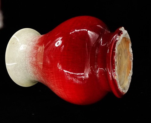 VASE ROUGE SANG DE BOEUF FLAMBE - PORCELAINE - CHINE QING 20° S - Photo 17 sur 20