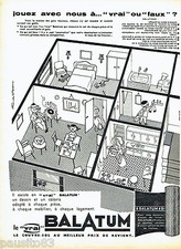 PUBLICITE ADVERTISING 076  1959  Balatum   couvre-sol  par Francis Wileaux