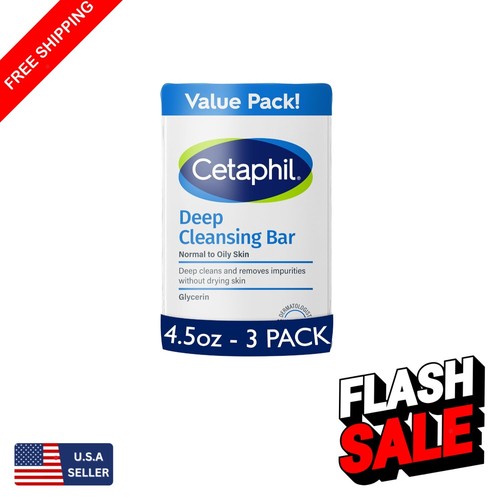 Sensitive Skin Face & Body Cleansing Bar - Non-Comedogenic, 3-Pack Soap Solution
