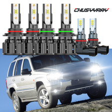 For Jeep Grand Cherokee 1999-2004 Led Headlight Bulbs Hilo Beam Fog Lights Kit