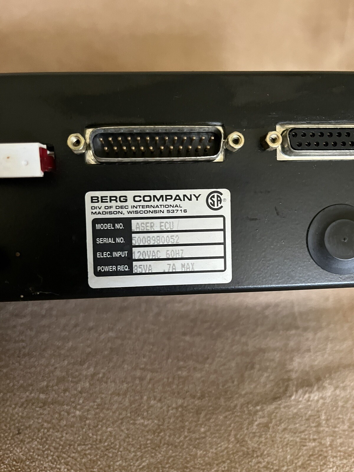 Berg Laser 1600 Monitored Drink/Liquor Dispensing System, ECU, Key+Power Cord