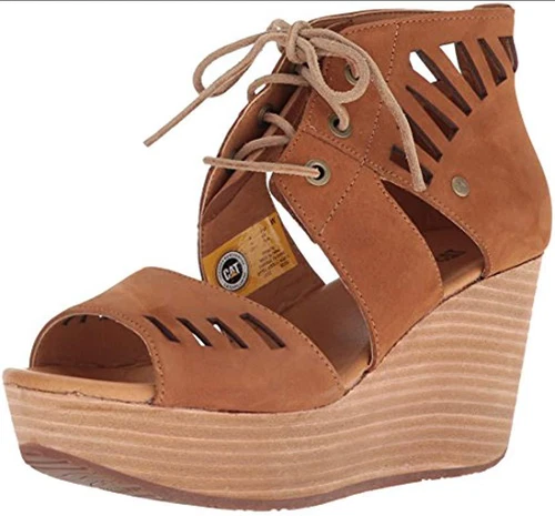 CAT-Caterpillar Cat Footwear Women's Alma Wedge Sandal, Dogwood, 6 M US