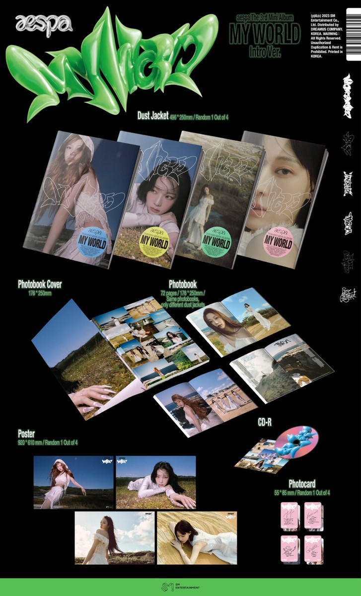 K-POP AESPA 3rd Mini Album MY WORLD Intro Ver. CD+P.Book+Photocard
