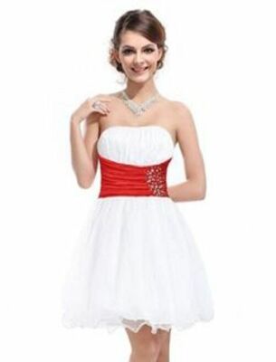 red and white homecoming dresses White Homecoming Dresses,Sweetheart Neckline Homecoming Dress,Simple H