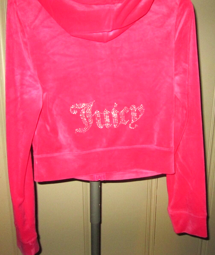Juicy Couture Velour Bling track suit Hoodie Pants-SZ M-Party Pink-NWT-RE 199.00 - Picture 9 of 11
