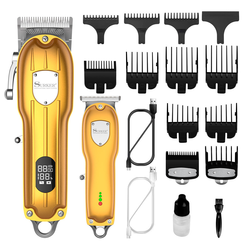 Tondeuse à cheveux de voyage SURKER kit sans fil rechargeable pour entretien de la barbe