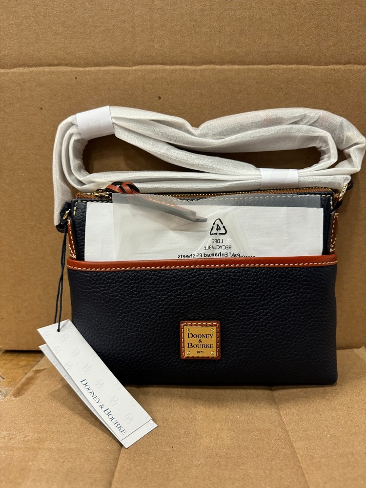 Dooney & Bourke Pebble Grain Ginger Crossbody Shoulder Bag-MIdnight Blue