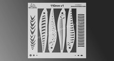 Jerkbait Fishing Lure Airbrush Stencil   110mm - Mylar Reusable