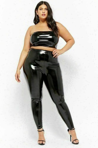 Women Plus Size PVC Latex VINYL LOOK 