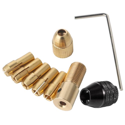 20X(9 Pieces 0.5-3mm Drill Chuck Collets Set with 3.17mm Chuck Clamp for Dr E5Q3