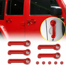 For 2007-2017 Jeep Wrangler JK 4 Door ABS Red Car Door Handle Cover Molding Trim