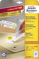Avery Zweckform® L4737REV-25 L4737REV-25 Universal-Etiketten - 63,5 X 29,6 Mm, W