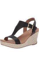 Kenneth Cole Reaction Womens Card Open Toe Casual T-Strap, Black, Size 8.0