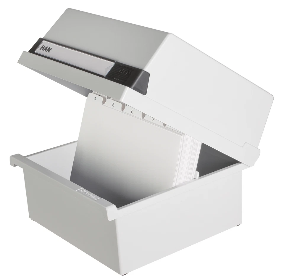 Karteikasten lichtgrau für 800 Karten A5 quer Karteibox 965 HAN