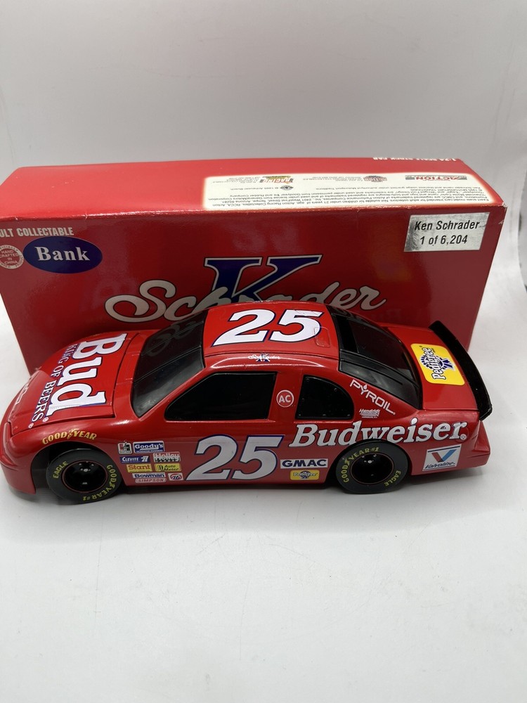 1995 Ken Schrader #25 Budweiser Bud Chevy Monte Carlo 1/24 NASCAR Diecast Bank