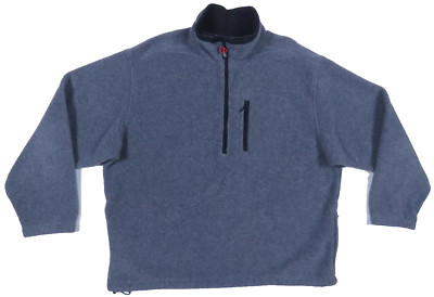 NWOT Eddie Bauer Polartec Fleece Gray Mens 1/2 Zip Pullover Coat Jacket XXL