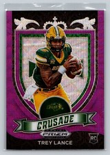 2021 Panini Prizm Draft Picks Crusade #164 Trey Lance Purple Wave Prizm Rookie
