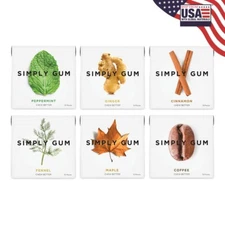 Simply Gum | Variety Pack - Peppermint, Cinnamon, Ginger, Fennel, Maple, Coff...