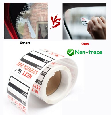 Oil Change Stickers 250 Pcs Per Roll-Service Reminder Stickers-2 Inches X 2 Inches Premium Clear Stock-Windshield-Checkered Flag- Peel & Write And Stick With No Residue Car Sticker - Foto 7