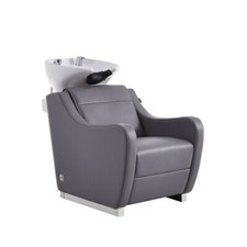 Salon Shampoo Backwash Unit with Massage Function Tilting Sink LEONA in Grey