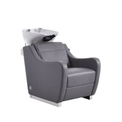 Salon Shampoo Backwash Unit with Massage Function & Tilting Sink LEONA in Grey