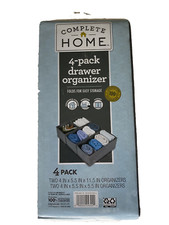 4-PACK DRAWER ORGANIZER, COMPLETE HOME, NEW in PACKAGE with FREE SHIPPING 