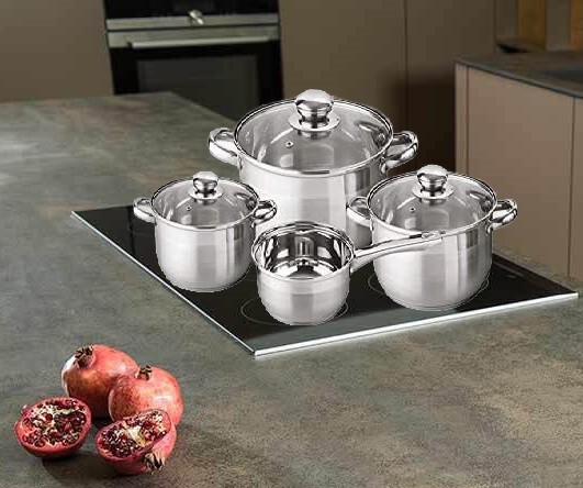 7 tlg Edelstahl Premium Kochtopfset Induktion Koch Topf Set Töpfe Topf Topfset