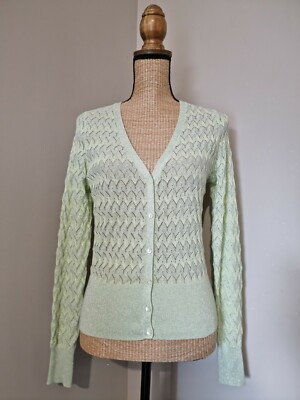 JUST IN CASE: TOLLE SPARREN-STRICKWESTE GRÜN UND PASTELL LUREX GLÄNZEND 