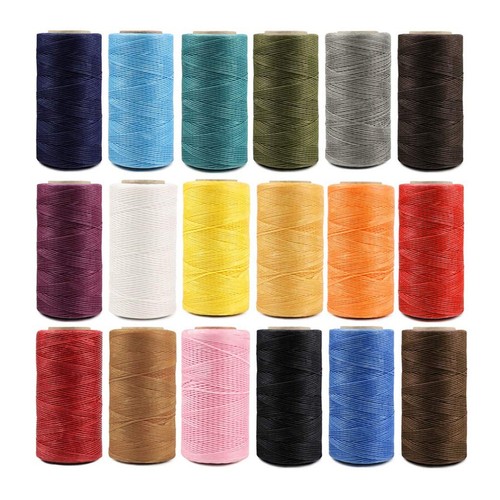 Hilo encerado plano de 1 mm 284 yardas/rollo cuerda de coser cordón de poliéster multicolor - Imagen 2 de 42