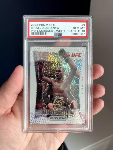 Israel Adesanya Flashback White Sparkle Prizm - 2022 Panini Prizm UFC - PSA 10
