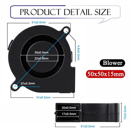 3D Printer Accessories Fan 50MM Brushless DC Cooling Fan 5CM 5015 Cooler Fans - 第 5/17 張圖片