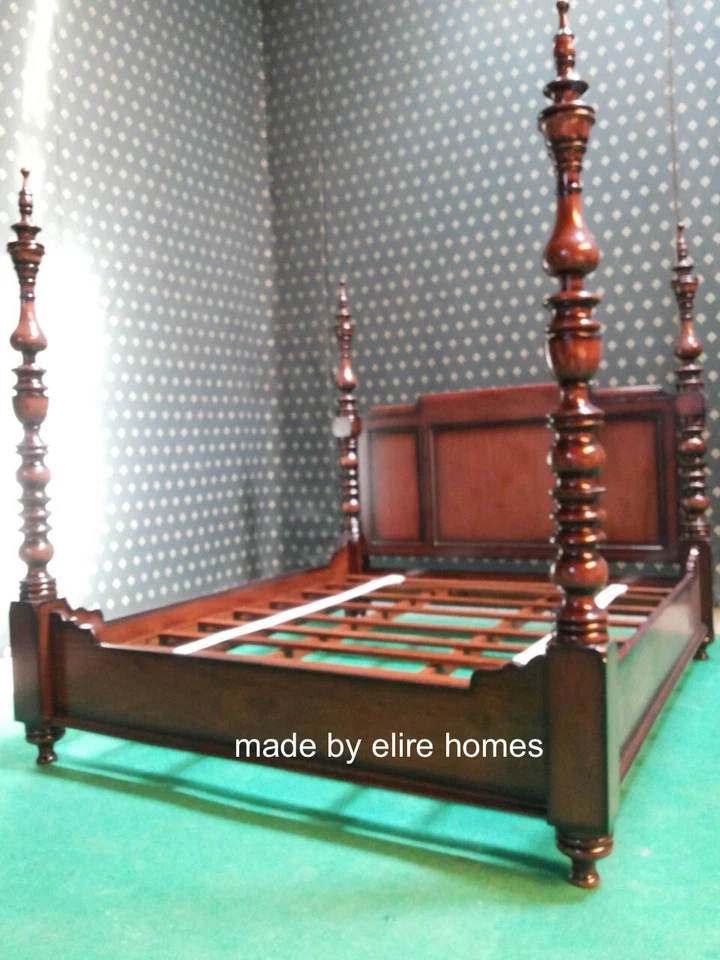 Super King size 6' mahogany Dutch Style Four poster designer canopy Bed - Image 2 of 4