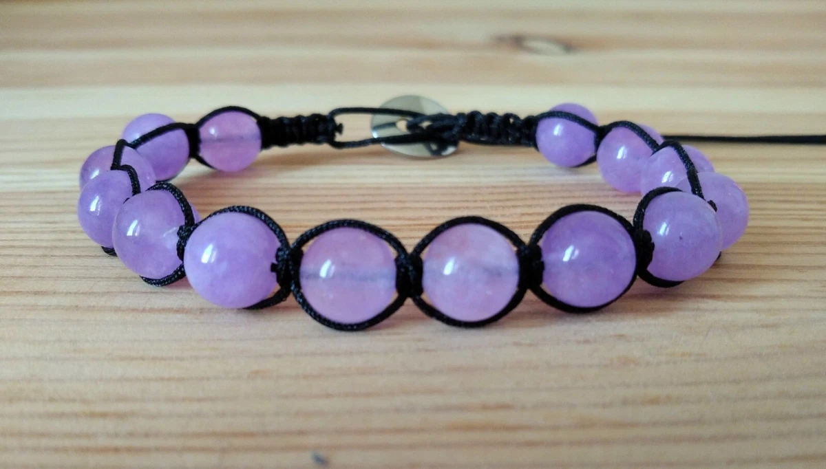 Bracciale Unisex Shamballa In Cordino Nero Con Giada Rossa E Cristalli Neri – Regolabile, Lunghezza 19 Cm, Leggero E Amico Della Pelle