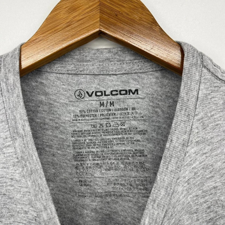 Volcom T-Shirt Men's M Gray Graphic Logo Crew Neck Cotton - Image 4 of 4