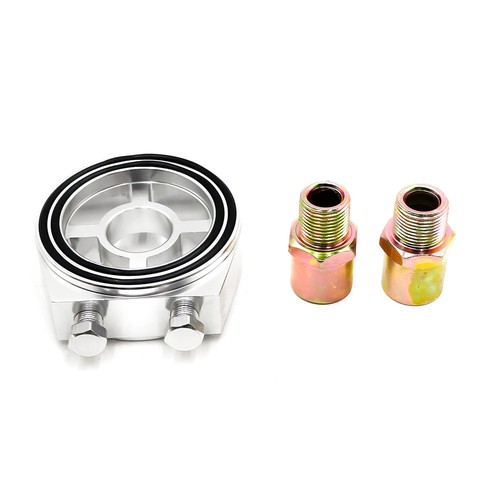 3/4-16 M20*1.5 Oil Filter Sandwich Plate Fuel Cooler Thermostat Adapter Silver - Picture 4 of 5