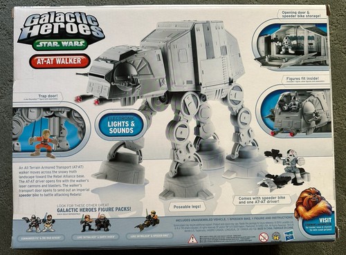 Star Wars Galactic Heroes AT-AT WALKER w/ Speeder Driver Bike Hasbro NEW IN BOX - Picture 2 of 6