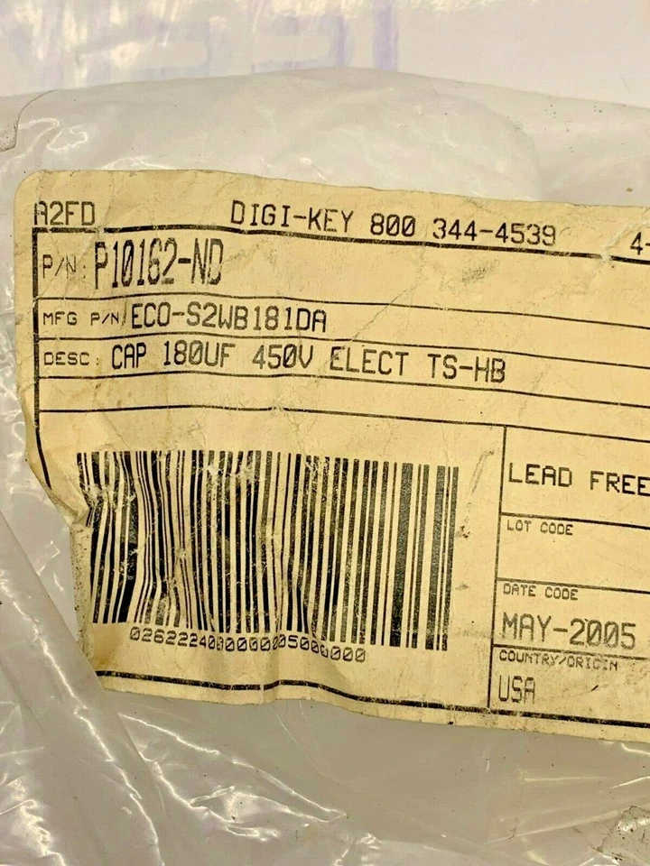 Panasonic - ECG CAP 180UF 450V ELECT TS-HB - Image 3 of 3