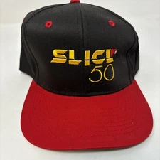 Vtg Slick 50 Motor Oil Promo Nylon Snapback Trucker Hat Cap Black Red