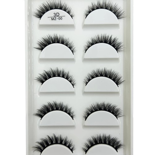 Wholesale 5Pairs 3D Natural Mink False Eyelashes Extension Fake Eye Lashes Faux - Picture 7 of 39