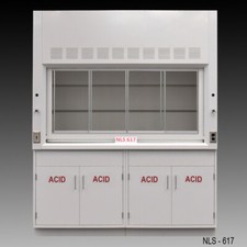 Fisher American 6 ' Laboratory Fume Hood Exhaust w/ ACID Storage Cabinets E2-147
