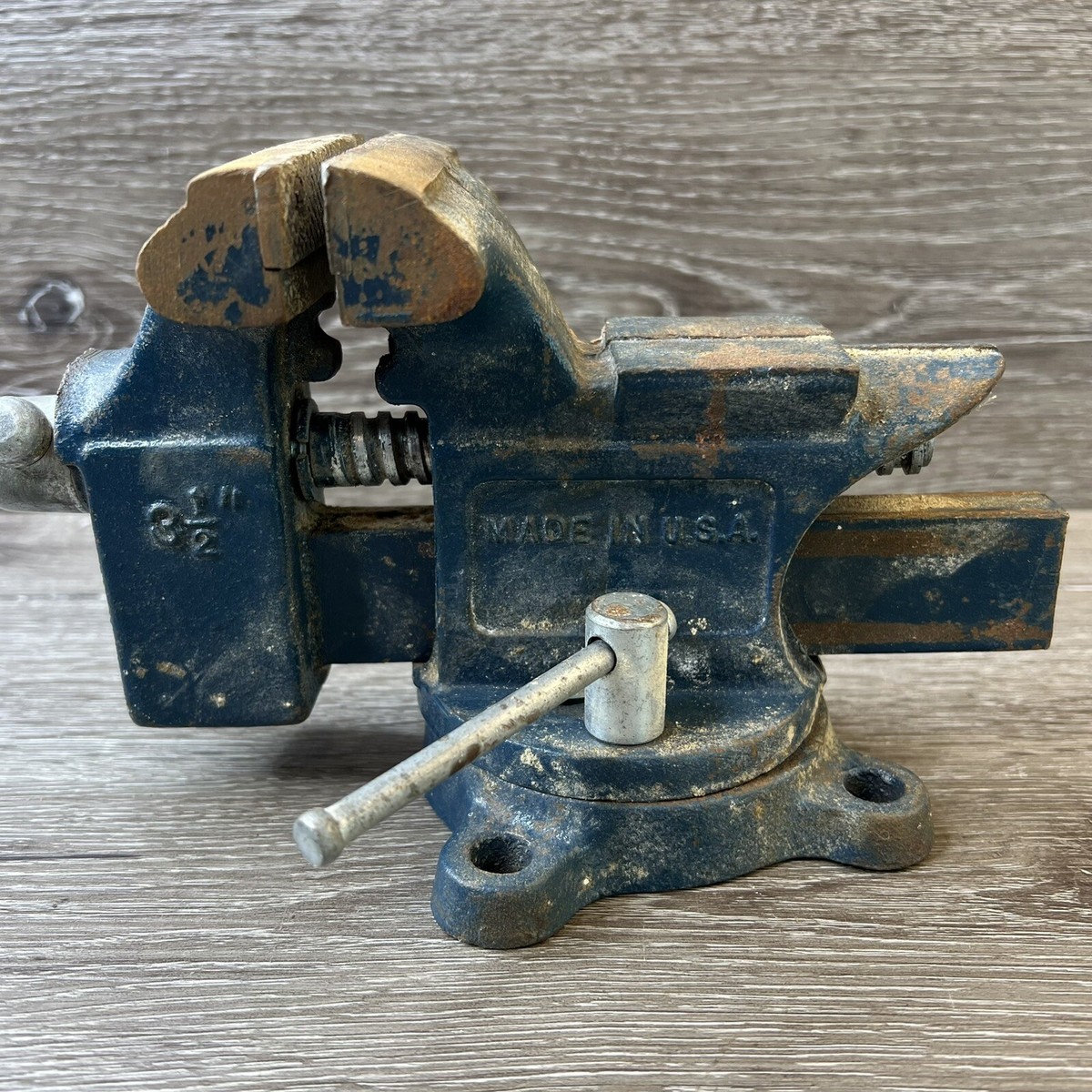 50s〜60s Sears ヴィンスエ Vintage Sears Swivel Bench Top Vise and Anvil 506 51770 3 1/2
