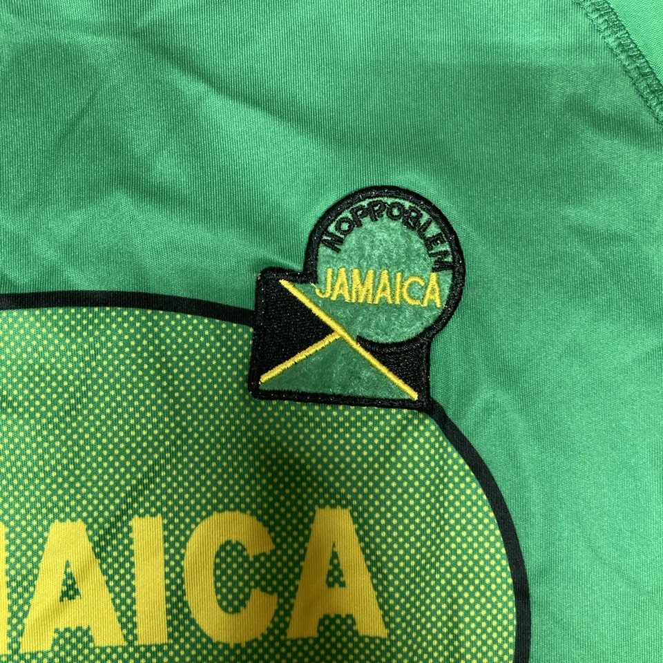 Camiseta deportiva de fútbol verde Jamrock para hombre Jamaica ajuste seco sin problemas juvenil mediana Foto 2 de 4