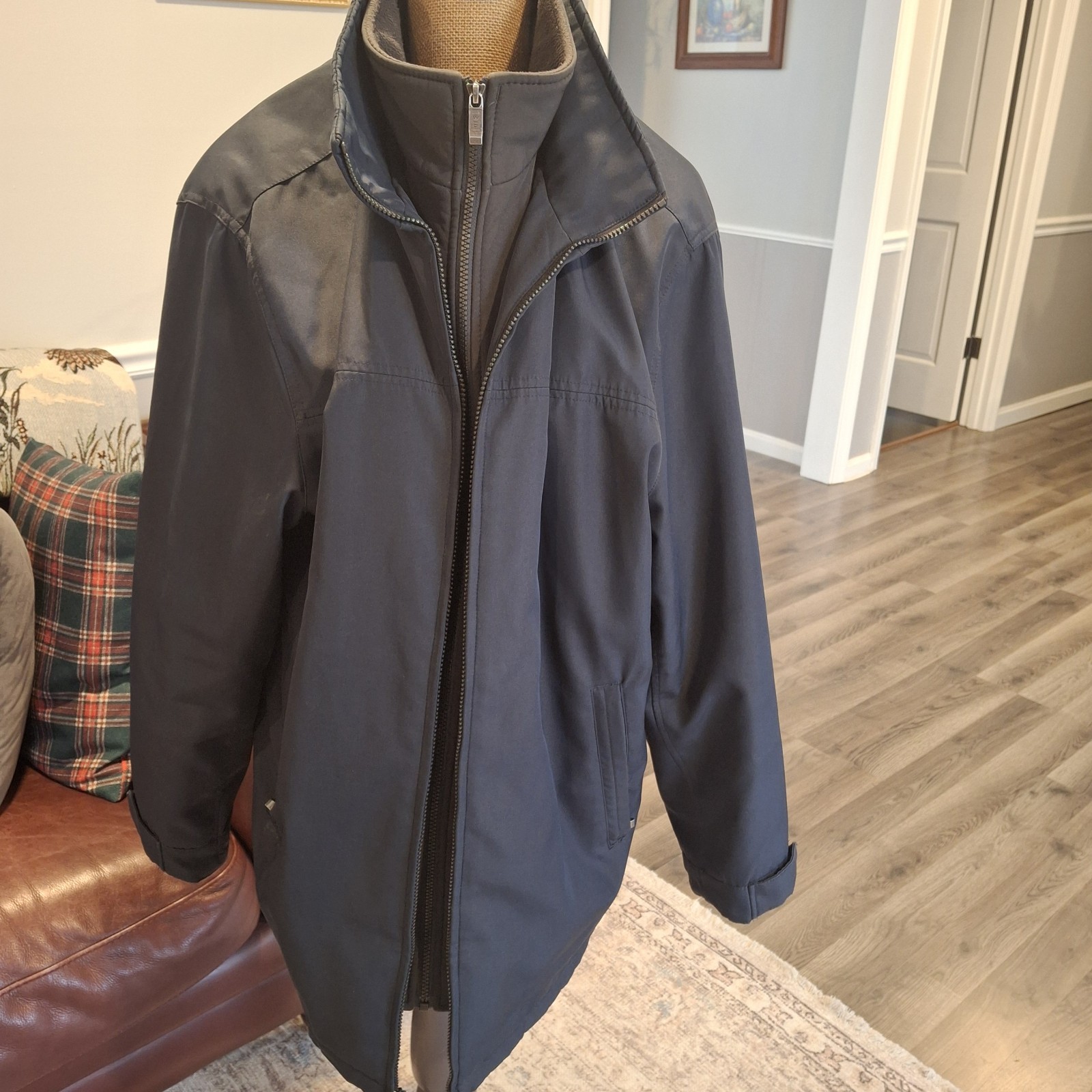 Weatherproof Black Polyester Softshell Double Zip… - image 1