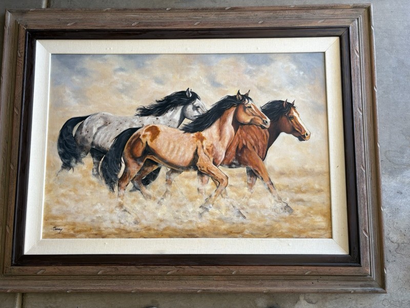 "wild horses" ~ Charles Berry ~ Original Oil painting on canvas , signed