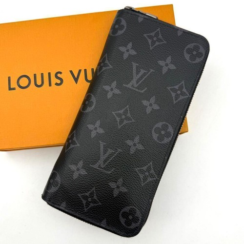 Louis Vuitton Monogram Eclipse Vertical Black Long Wallet